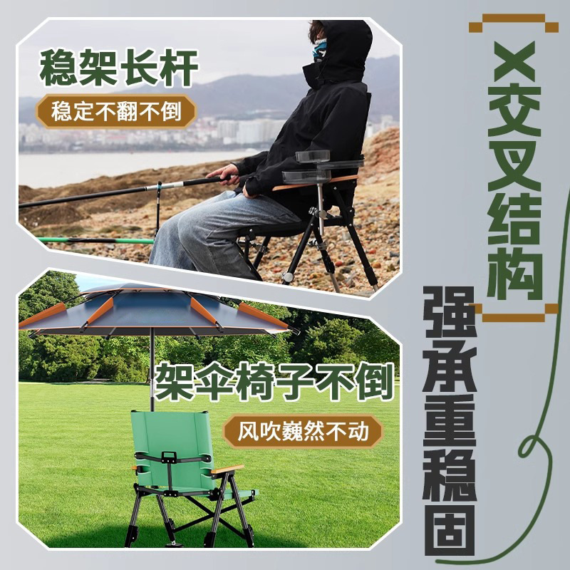 プッシュタイプヨーロッパ釣り椅子 2025 新しい双方向折りたたみ便利な釣り椅子野生釣り屋外キャンプ折りたたみ椅子|undefined