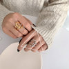 Tide, retro ring, silver 925 sample, on index finger, simple and elegant design, internet celebrity