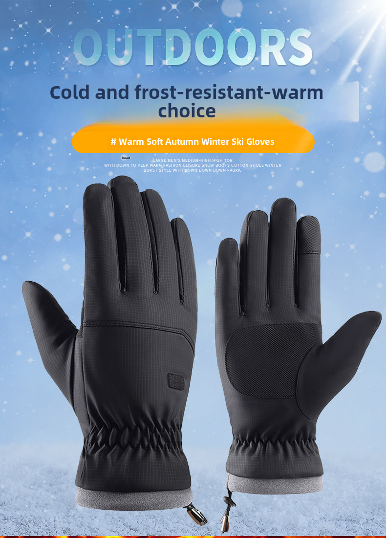 Herre vinter husholdning efterår yderhud følelse ski varm vindtæt vandtæt fortykket fleeceforet kuldebestandig touchscreen ridehandsker_voghion.com
