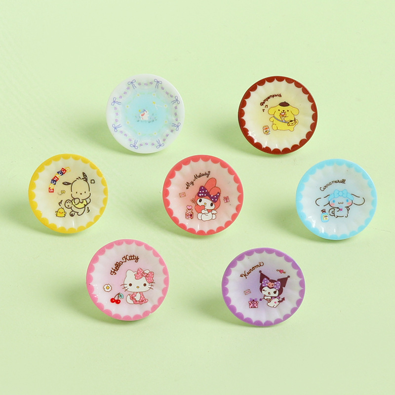 樹脂シミュレーション漫画動物サンリオプレート食品おもちゃ diy ジュエリーアクセサリーデスクトップ車の装飾小さな装飾品|undefined
