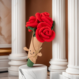 Cute Internet Celebrity Fun Rose Plush Toy Hand-Held Flower Doll Hand-Held Bouquet Doll Girl Birthday Gift