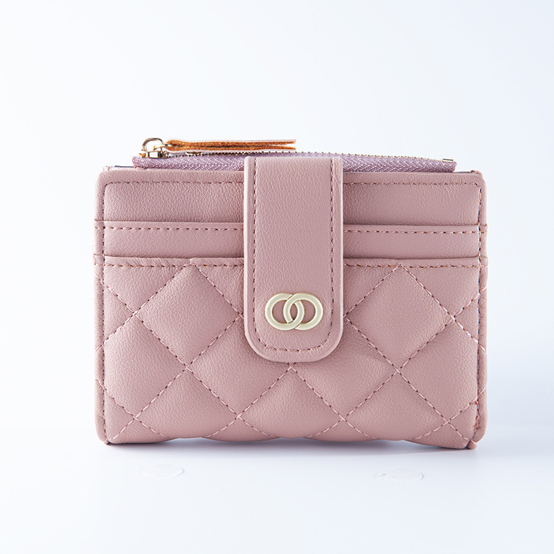 Versión coreana de la billetera de las señoras, bordado de fragancia pequeña, monedero de PU multifuncional, billetera transfronteriza de sentido avanzado para mujer