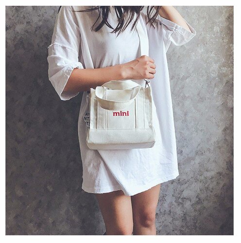 Mini Canvas Shoulder Bag for Girls, Crossbody Bag, Retro Style