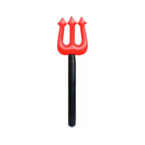 Cross-Border Spot Wholesale Inflatable Trident Pvc Inflatable Weapon Children's Toy Red Fork Inflatable and Blowable