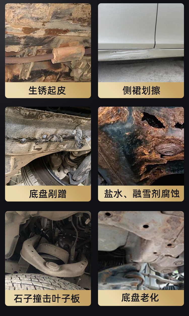 ShiliDun Gold Can Particle Adhesive Car Chassis Armor Self-Applied Anti-Rust Paint for Undercarriage and Side Skirts, Original Factory White