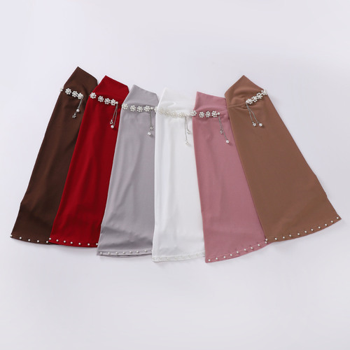 Live streaming cross-border e-commerce crystal hemp high-brightness pearl loose head cover Hui ethnic group easy-to-wear lazy person's hat Middle East and Africa head cover