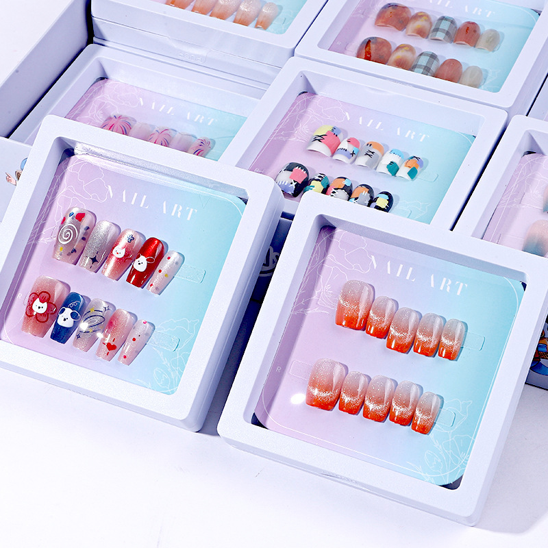 2025 New Cartoon Nail Stickers, Removable, Waterproof, Pure and Sweet, Wearable Nail Tips, Nail Stickers, Cross-Border Hot Selling