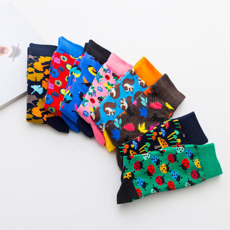 Wholesale Fun and Crazy Colorful Trendy Cool Men's Fashion Socks, Cute Crew Socks, Men's Stock Socks