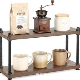 杯架咖啡杯实木杯子收纳架餐边柜茶具水杯架子中古风咖啡角置物架