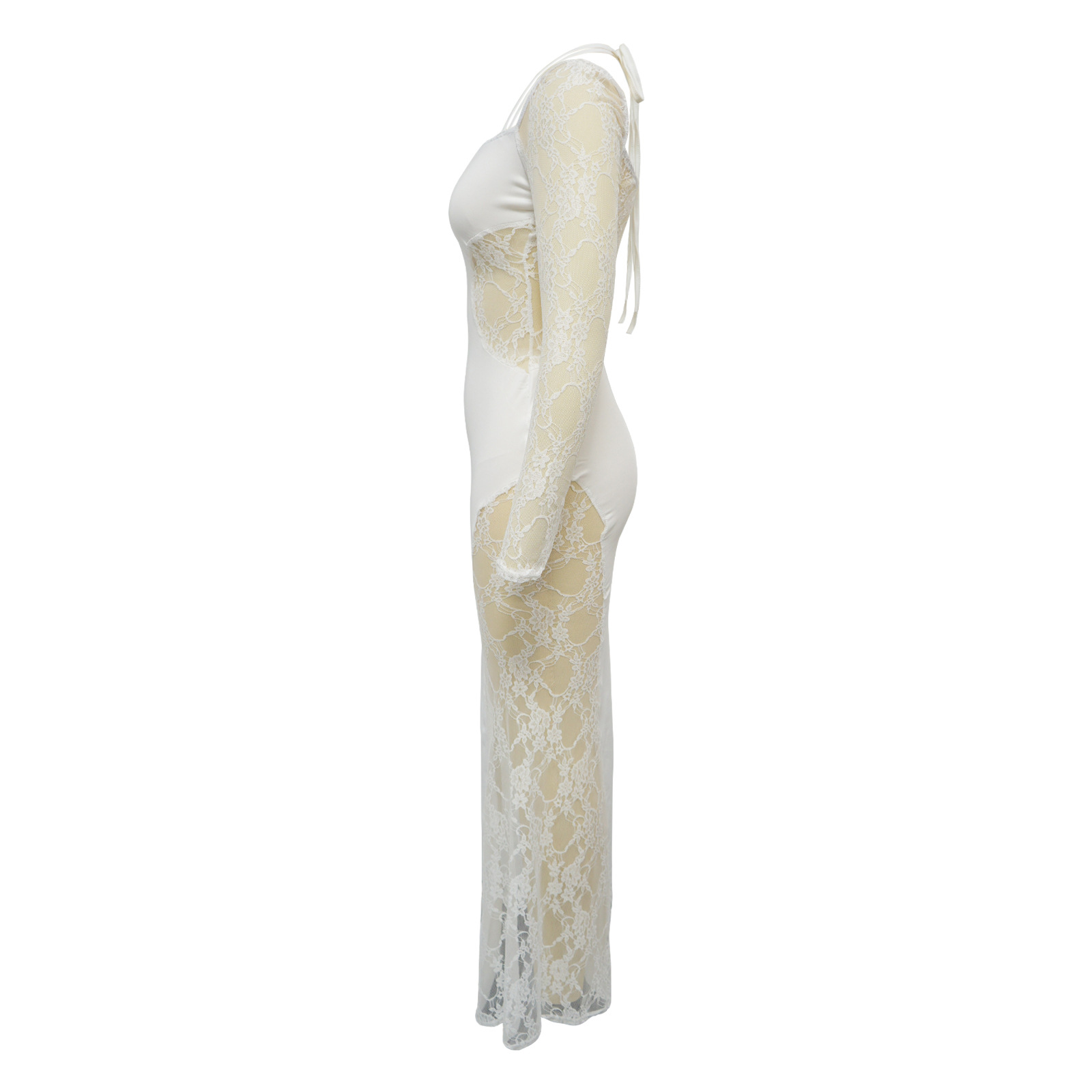 Elegant Women's Lace Splicing Evening Dress For Special Occasions_voghion.com