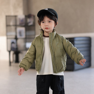 Down Jacket Korean Style Boys' Trendy All-Season Popular Short Cotton Jacket for Older Children, Lightweight Children's Baby Toddler