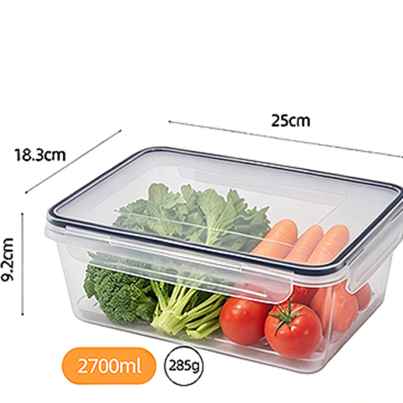Refrigerador de cocina transfronteriza caja de preservación rectangular caja de almuerzo 6 juegos de alta capacidad sellada caja de almacenamiento de frutas de grado alimenticio