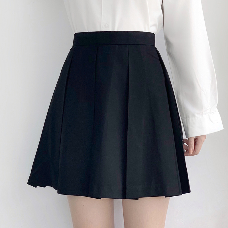 Jk Uniform Skirt 8 Boxes Pleated Skirt Orthodox Basic Skirt School Supply Pure Color High Waist a Line Pleated Skirt Women Summer Jk Uniform Skirt 8 Boxes Pleated Skirt Orthodox Basic Skirt School Supply Pure Color High Waist a Line Pleated Skirt Women Summer