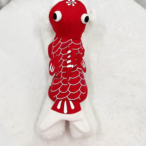 Goldfish Transform into Small Dog Two-Legged Outfit Autumn New Spring Cat Hoodie Pet Dog Clothes