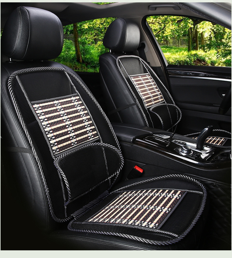 Car Seat Cushion Summer Ice Silk Breathable Bamboo Fiber Cooling Pad Car Seat Cushion Lumbar Support All-Season Universal Wholesale Rear Seat