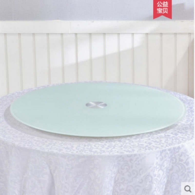 鋼化玻璃轉盤餐桌黑色烤漆家用酒店家用台面圓桌飯桌轉台玻璃批發