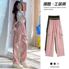 2025年の小さい子供の服装のズボンの女性の秋のカジュアルなズボンの腰のゆったりしているギャルのズボンのアメリカの速乾のスポーツのズボンの常規