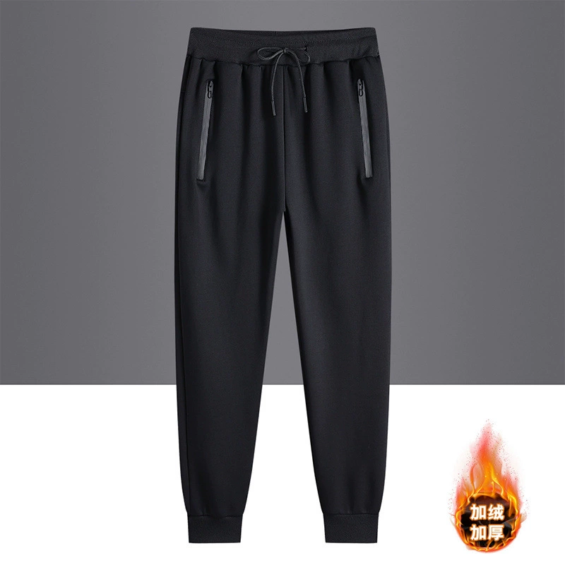 Демисезонные тёплые однотонные мужские повседневные брюки, oversize