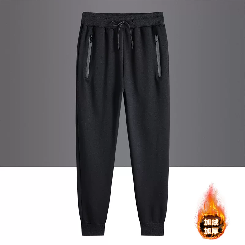 Демисезонные тёплые однотонные мужские повседневные брюки, oversize