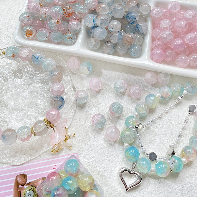 23g Weight Beads Jewelry Making Type DIY Jewelry Accessories Classification 10 Pieces Quantity glass Material Round Pattern Simple Style Style 10 Pieces Glass Round DIY Jewelry Accessories Beads 无