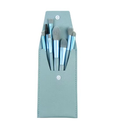 Mini edición de 8 conjuntos de cepillo de maquillaje portátil de viaje blando cepillo de sombra de ojos base de cepillo herramientas de maquillaje en stock al por mayor