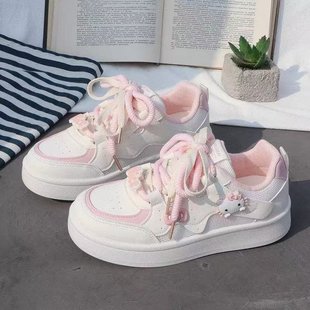 Cute thick-soled mesh breathable board shoes women's 2025 spring new Korean original design casual students small white shoes