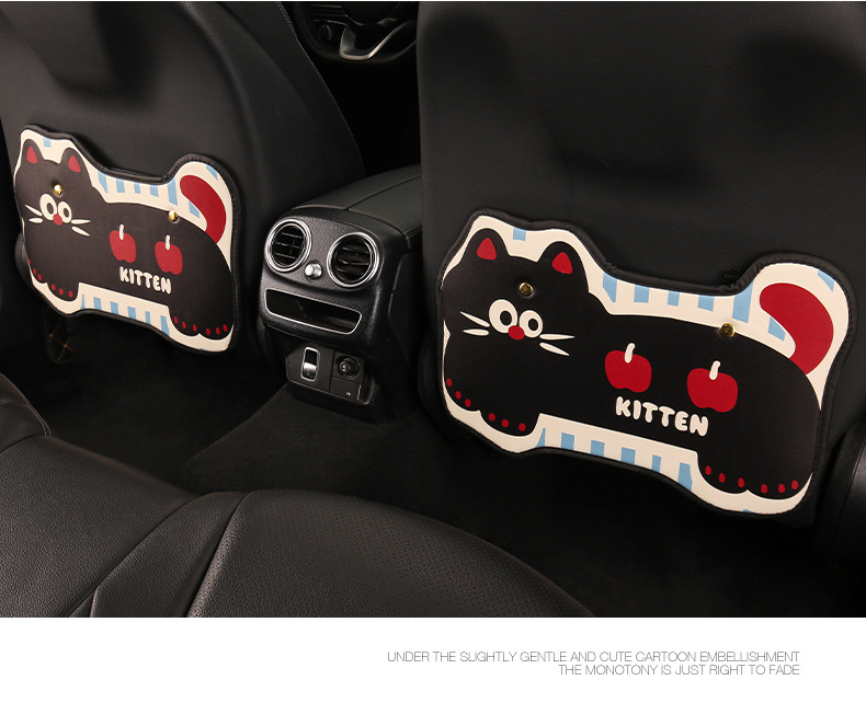 Sausage Cat Kitten Lady Cartoon Car Seat Back Anti-Kick Pad Car Seat Back Anti-Stain Pad Anti-Dirty Pad
