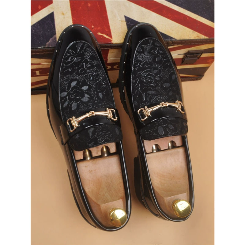 Один педаль бизнес-кожаная обувь для мужчин повседневная вентиляция