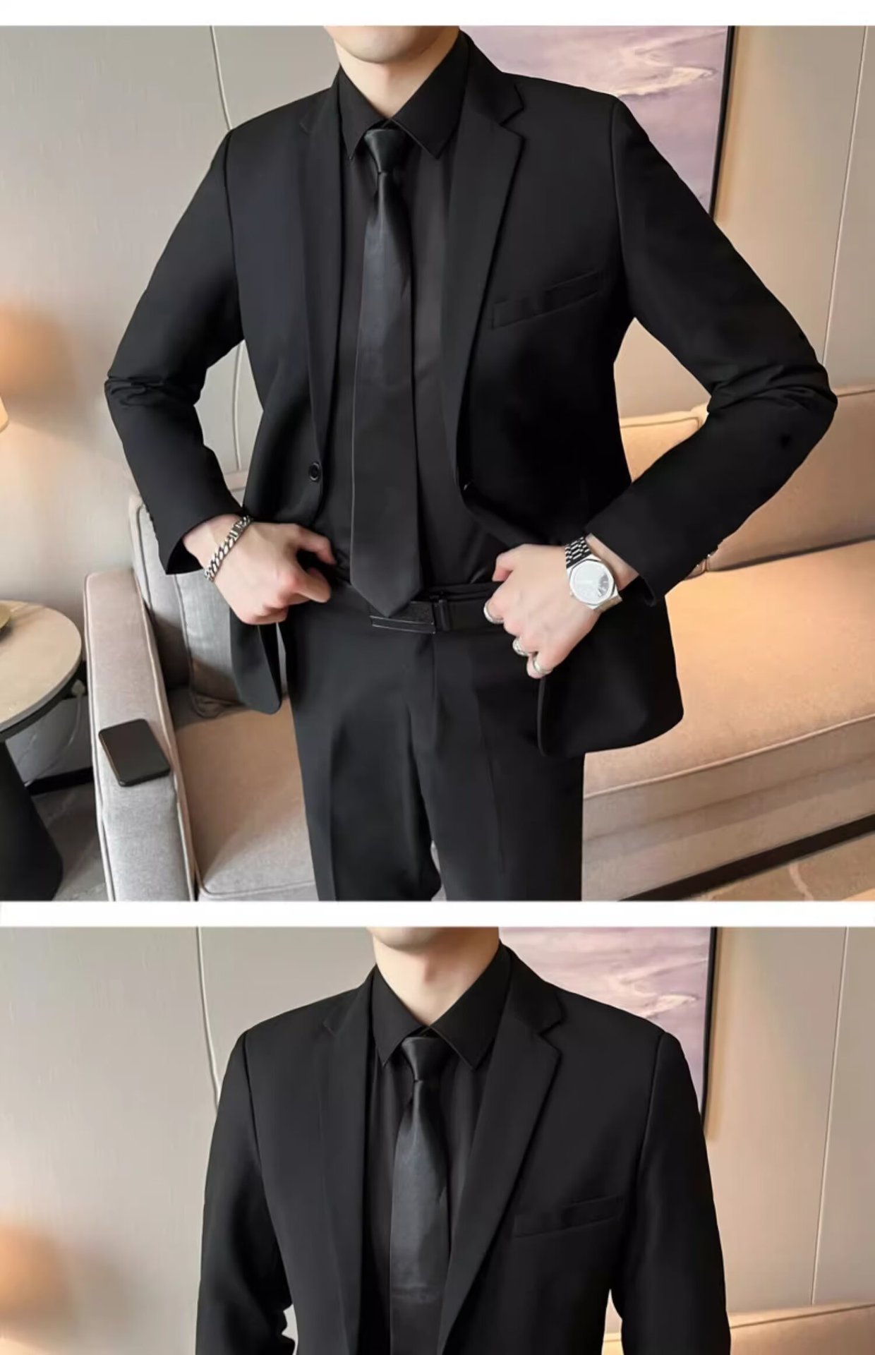 Men's Slim Fit Blazer Jacket - Lightweight Business Casual Single Breasted Suit For Wedding Office Formal Occasions_viptrois.com