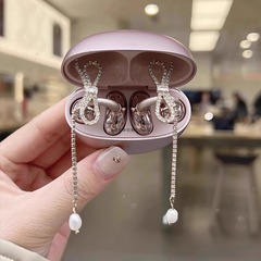 フルダイヤモンドのフラッシュリボンロングタッセルヘッドフォンダイヤモンドバックルは、フリーフリップヘッドフォンバックルアクセサリーに適しています。