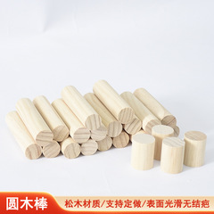 松の木の丸い木の棒の木の細い木の棒の丸い木の棒のdiyの手の模型の材料の木の工芸品の家具の部品