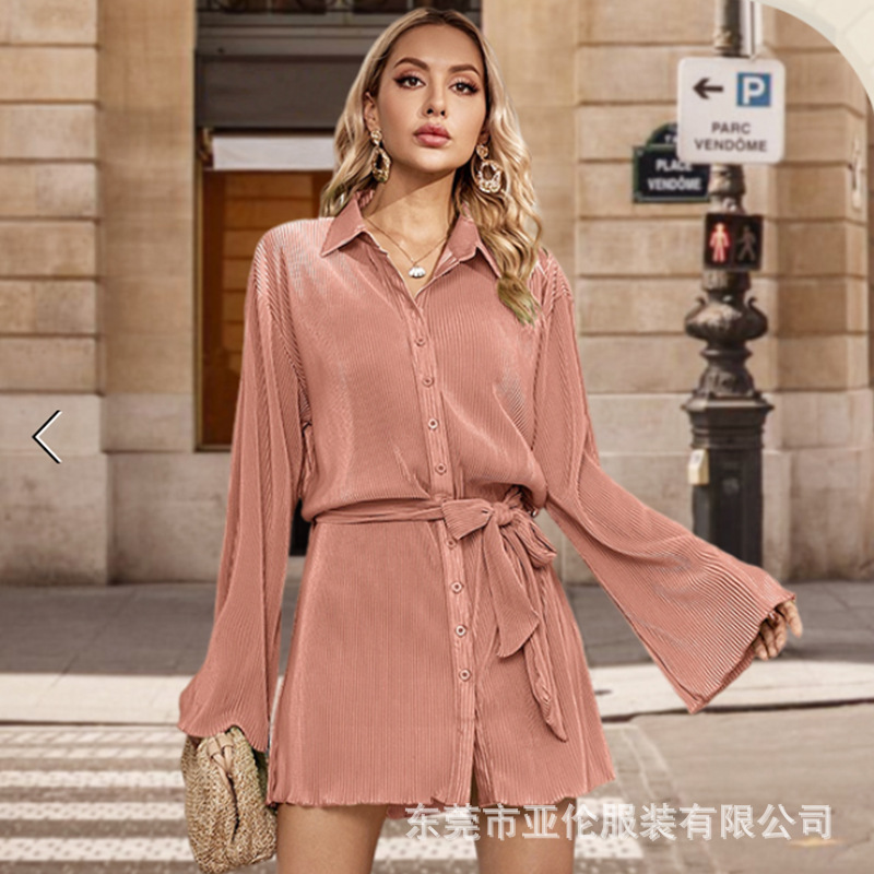 Cross-Border Women's Dress Customization, High-End Glitter Long-Sleeved Pleated Skirt, Pleated Fashion Skirt Dress Cross-Border Women's Dress Customization, High-End Glitter Long-Sleeved Pleated Skirt, Pleated Fashion Skirt Dress