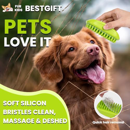 3 piezas cepillo de baño para perros cepillo de champú para perros cepillo de ducha de limpieza adecuado para perros de pelo corto para masaje de depilación