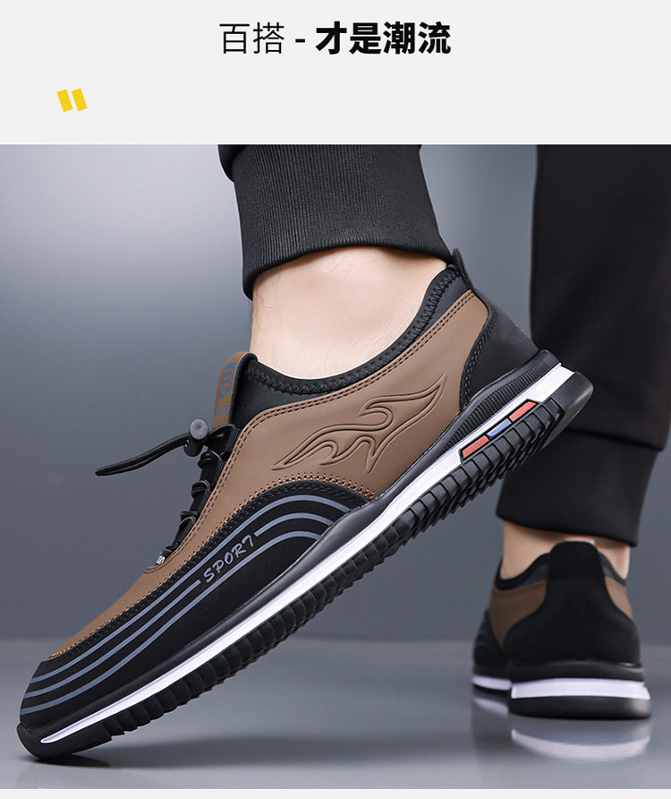 Giày nam sneaker lười thoáng khí đế mềm phong cách công sở — màu nâu, đen chi tiết 18