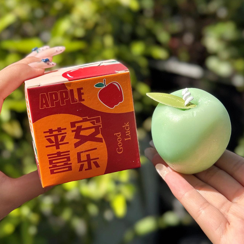 苹果造型蜡烛圣诞氛围感香氛蜡烛节日伴手礼仿真水果蜡烛|undefined