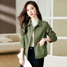 专柜海宁真皮皮衣女短款2025新款时尚休闲女装绵羊皮翻领外套