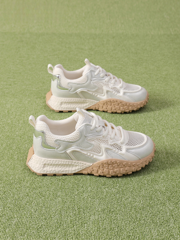 Giày sneaker lưới trắng nữ hè 2025 thoáng khí phối chân váy phong cách Đức Huấn — Đỏ3125101341, Màu hoa cà 3125101341, Bạc 3125101341