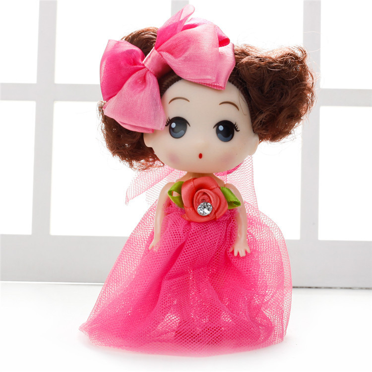 Wholesale Children's Doll Keychain Pendant Baking Cross-Border Creative 12cm Cake Wedding Dress Trendy Confused Barbie Red
