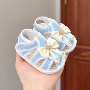 Summer Princess Shoes for Girls, Soft-Soled Sandals, Baby Toe-Cap Baby Shoes, Breathable Sweat-Absorbent Toddler Shoes, Non-Falling Shoes