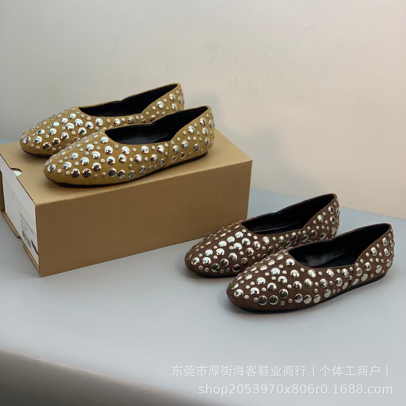 Top Quality from Dongguan! 2026 Spring/Summer New Arrivals, Full Rhinestone Minimalist Style Flats, Punk Style Niche Design for Women