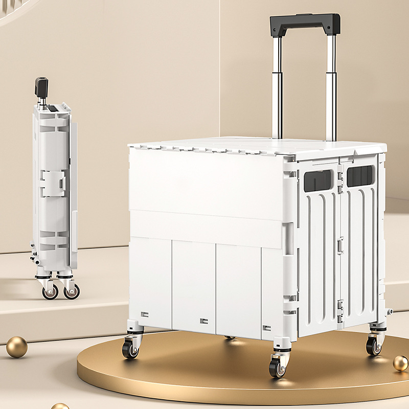 Shopping Cart Trolley Portable Folding Stall Camping Comic-Con Trolley Shopping Cart Trolley Outdoor Storage Box