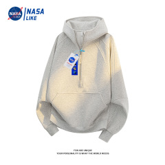 NASAのアメリカ式の半ファスナーの立襟の衛衣の男性のタイプの春の小さい大衆のコートの男女の同項の重いポンドの硬いまっすぐなパーカー