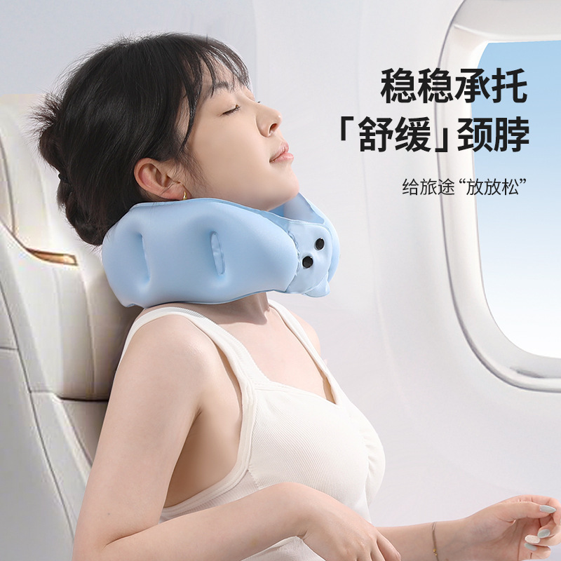 Haiying インフレータブル U 字型枕旅行ポータブル首枕車飛行機長距離旅行アーティファクト旅行首枕枕|undefined