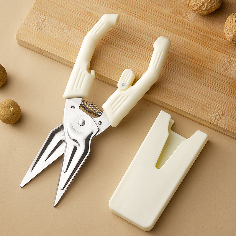 Potente tijeras de hueso de pollo tijeras de refrigerador tijeras de cocina multifuncional tijeras de acero inoxidable de absorción magnética especial de grado alimenticio tijeras de hueso de pez