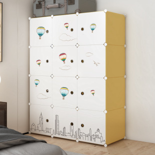 Simple Wardrobe for Home Bedroom Assembly, Minimalist Modern Closet for Rental Rooms, Small Fabric Storage Cabinet