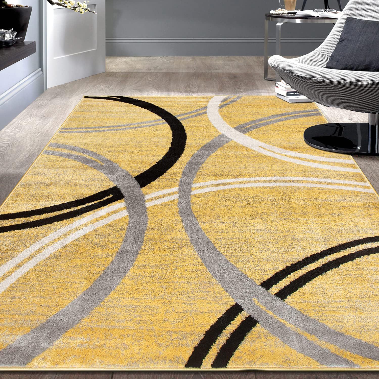 Amazon Modern Wave Circle Design Area imitación cachemira hogar sala de estar dormitorio alfombra grande mesa de centro sofá alfombra
