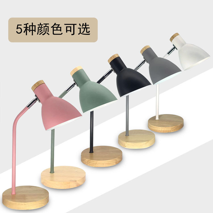 Nordic Modern Simple Wooden Table Lamp Bedroom Bedside Lamp Creative Desk Reading Eye Protection Table Lamp Cross-border Exclusive