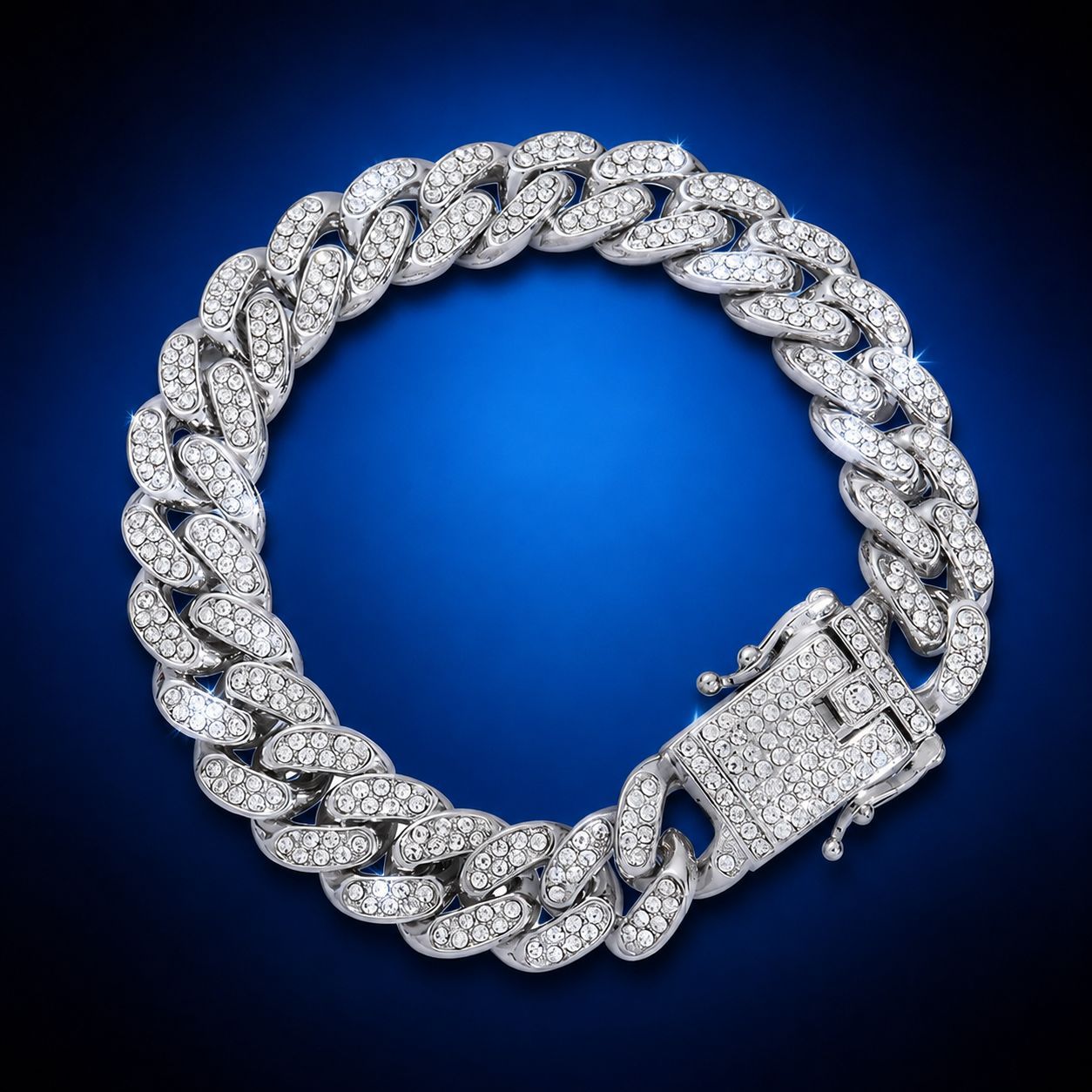 Collar de diamantes de aleación ovalada de estilo hip-hop dorado para hombres Joyería para hombres Hip Hop Cadena cubana Joyería para hombres de moda al por mayor