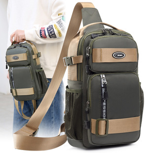Cross-border Men's Casual Chest Bag Large Capacity Backpack Oxford Cloth Men's Crossbody Bag Shoulder Bag Multifunctional Men's Bag