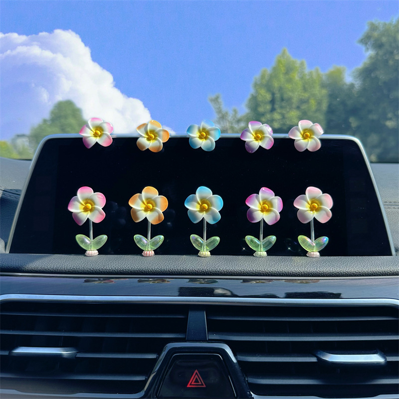 Huevo de flores adornos de automóviles consola central de automóviles decoración de flores encantadora decoración de automóviles belleza de plástico